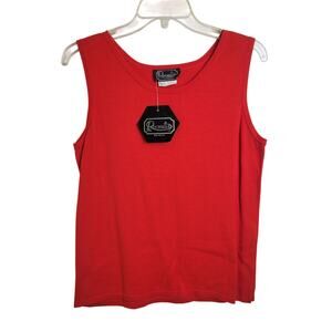 NWT VTG Rochelle Red Crew Neck Sleeveless Casual Tank Top Women's Size XS